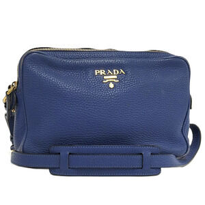 Prada Shoulder Bag Camera Leather Blue